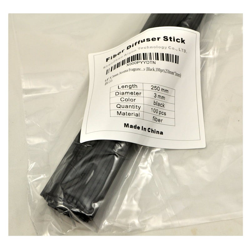 Ougual 100 Pieces Fiber Reed Diffuser Replacement Refill Sticks (10" x 3mm, Black) - Image 4